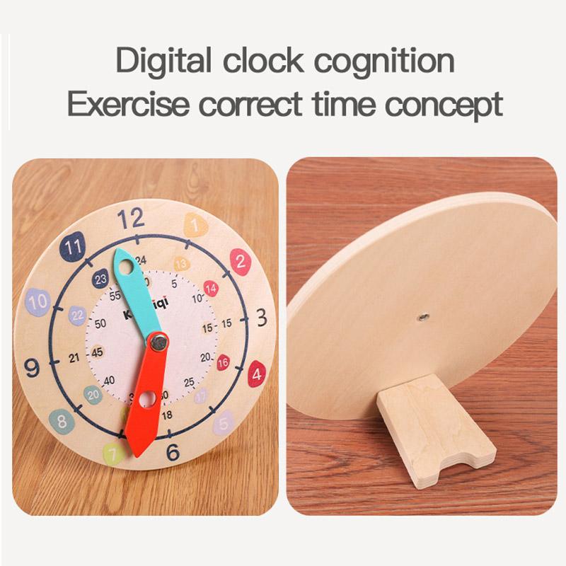1PCS Wooden Clock Children Educational Toys Hour Minute Cognition Colorful Clocks Toys Kids Early Preschool Teaching Aid