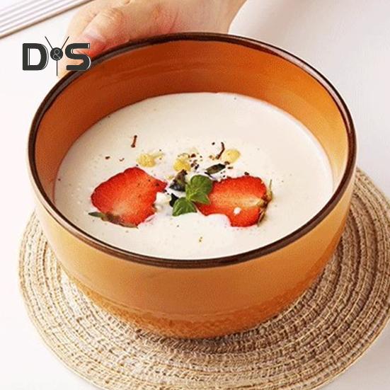 Ciotola da Colazione in Ceramica 700ml Tazza da Zuppa con Coperchio e Cucchiaio Adatta a Microonde e Forno Ciotola da Zuppa di Grande Capacità per Farina d'Avena Noodles