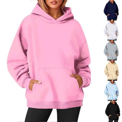 Women's O-neck Long Sleeve Top Solid Color Hoodie Crewneck Sweatshirts Long Sleeve Solid Color Top Sweatshirts