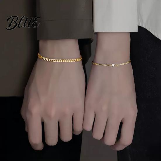 Wrist Adornment 2Pcs Women Charm Bracelet Shiny Rhinestone Inlaid Adjustable