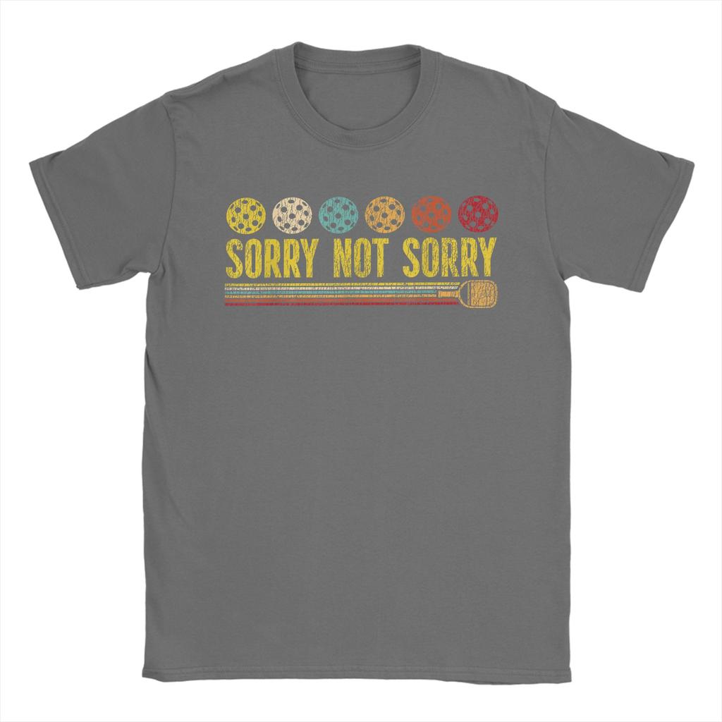 Casual T Shirt Summer Funny Pickleball Paddle Sorry Not Sorry Trending T Shirts  Cotton Tee Shirt for Unisex Short Sleeve Clothes