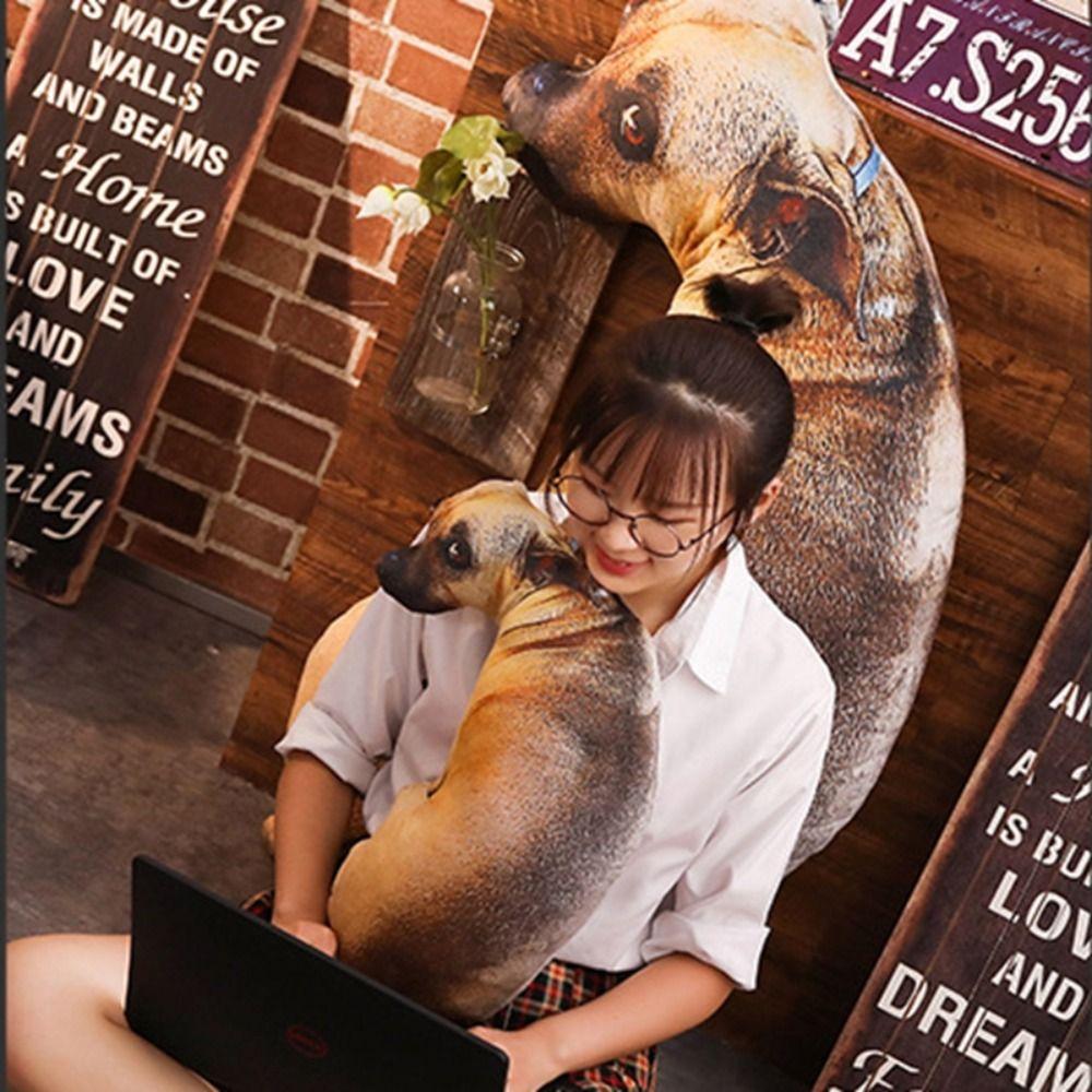 3D Lifelike Animal Throw Pillow Plush Cushion Cute Dog Pillow  Office