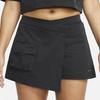 Nike Sportswear Tech Pack Casual Solid Color Irregular Metal Button Design Mid Waist Skirt Shorts Women bottoms Black DV8491-010