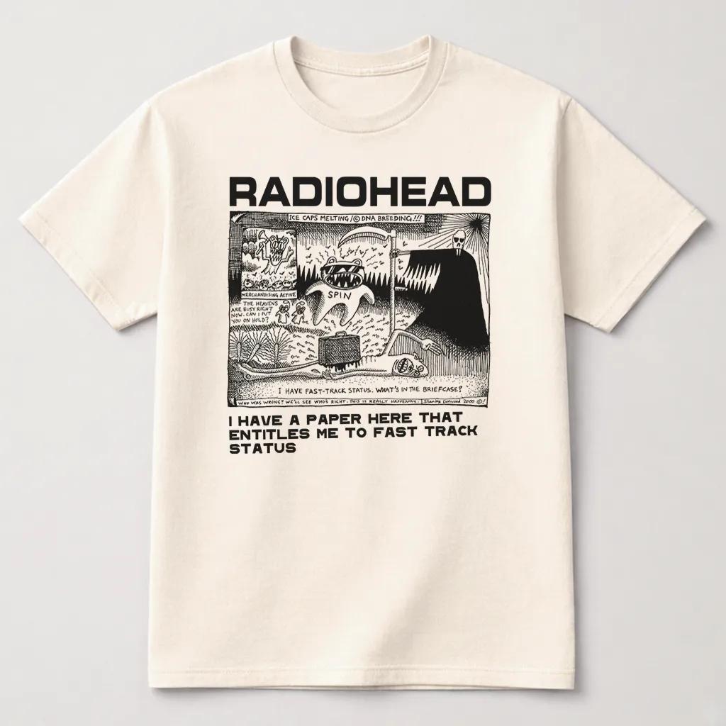 Radiohead band graphic Vintage Unisexs TShirt Unisex ONeck 100 Cotton Short Sleeve Y2k Oversized Fashion Popular Tee For Fans