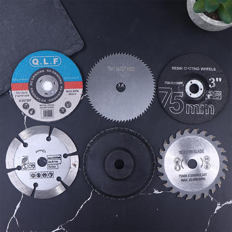 7Pcs 75Mm Cutting Disc For Hole Angle 10Mm Circular Saw Blade Sander Sanding Tool Tile Wood Metal Cutting Disc
