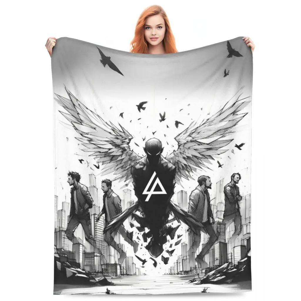 L-Linkin Rock Park Blanket Cover Fleece Super Warm Throw Blankets for Home Couch Bedroom Quilt