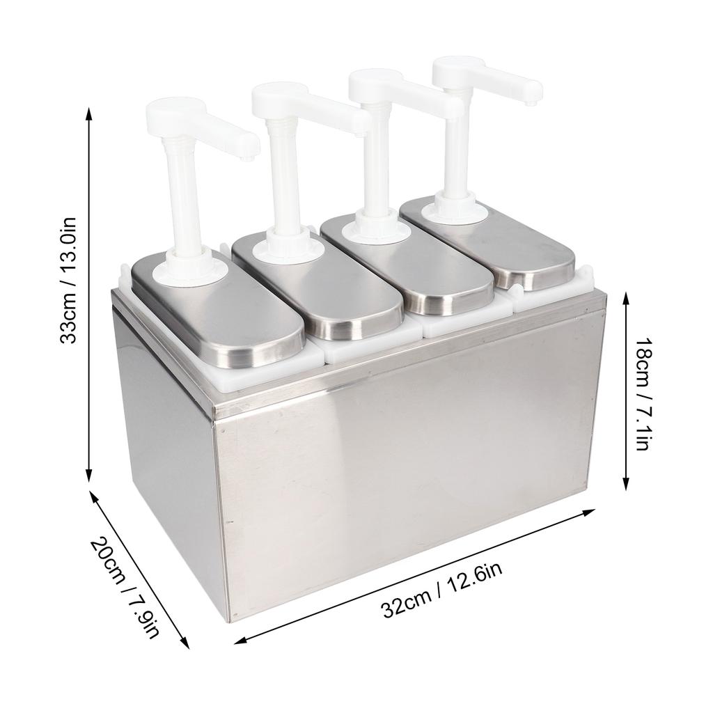 Sauce Dispenser Pump Salad Jam Seasoning Condiment Squeeze Pump Container with Base for Kitchen Restaurant Sauce Pump Container