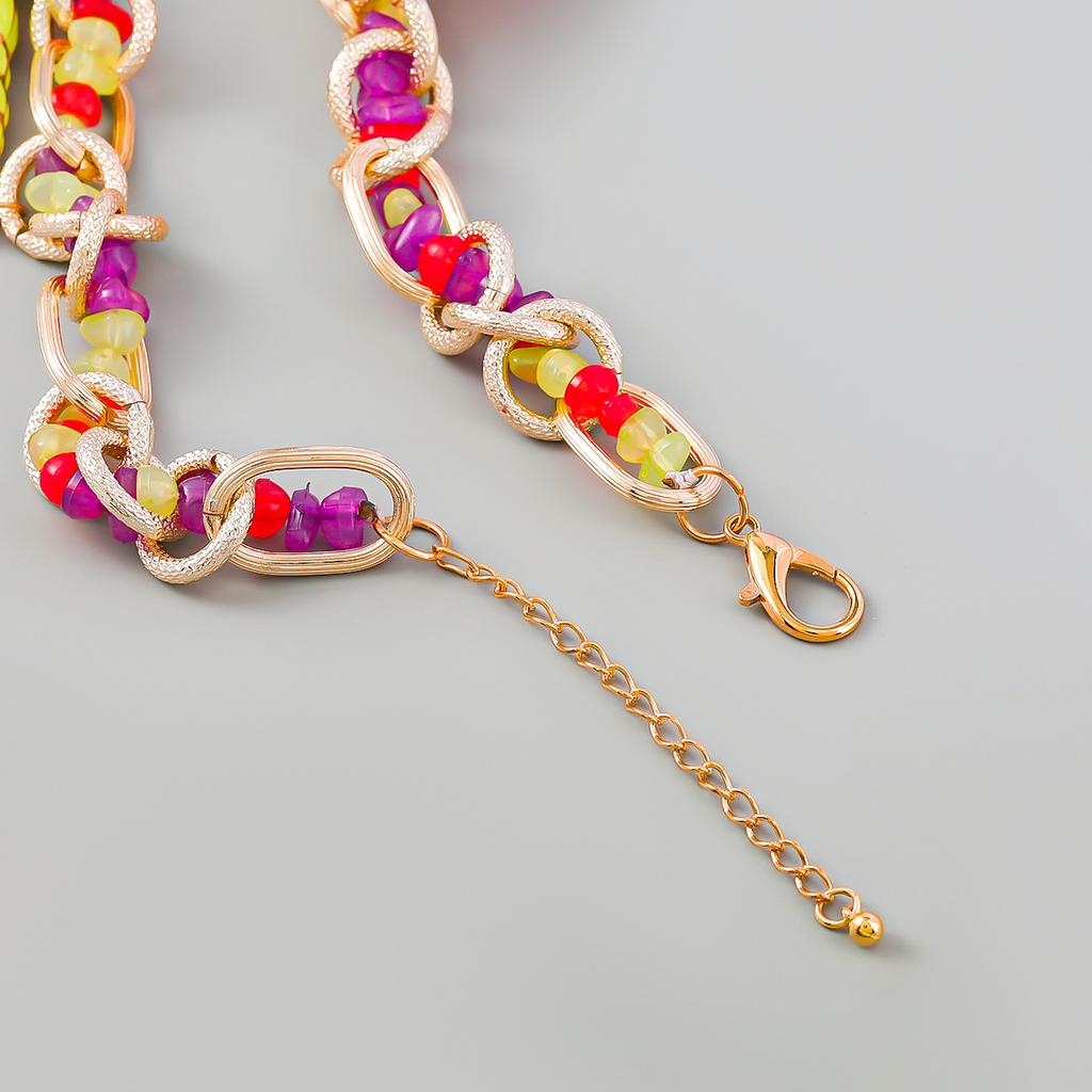 Women Y2K Beaded Chain Accessories Starfish Shell Conch Statement Necklace