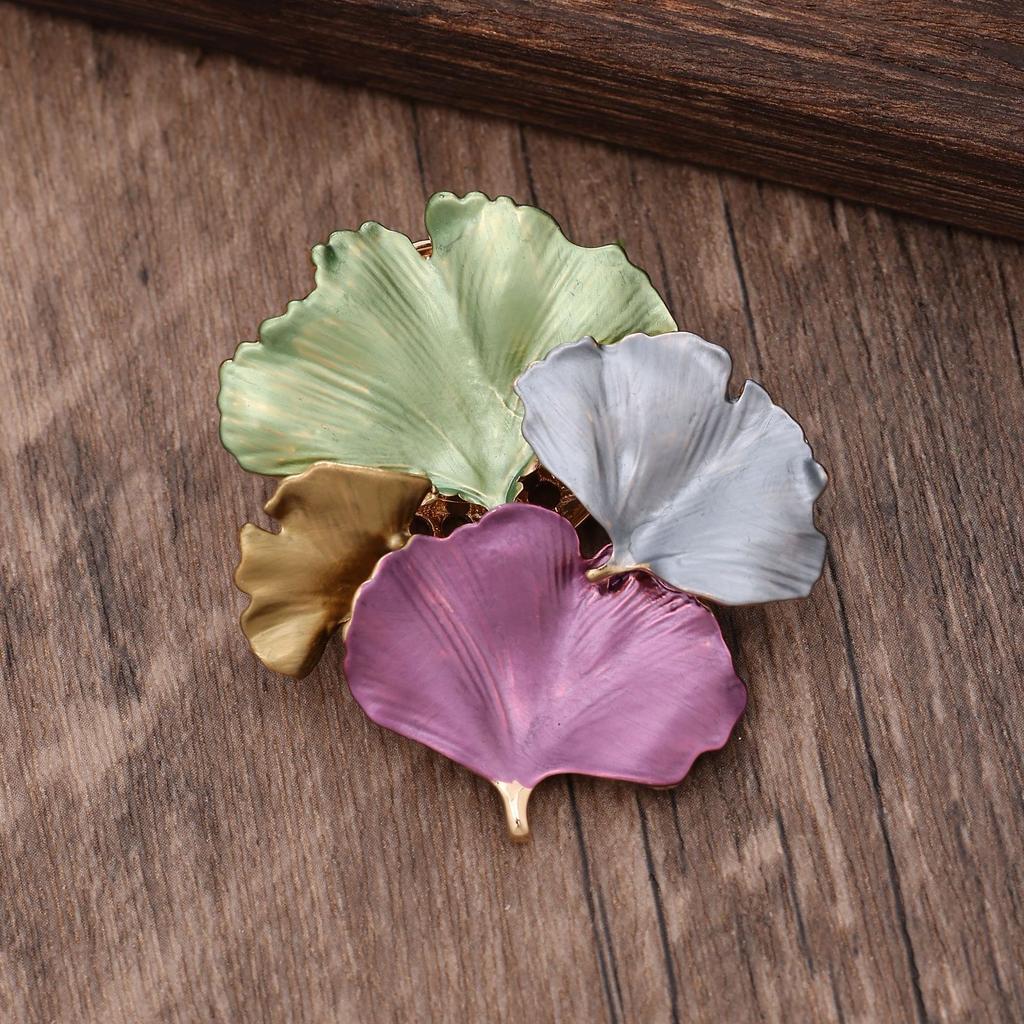 Brosă Magnetică Emailată Ginkgo Biloba, Brosă Magnetică Puternică Premium pentru Petreceri de Banchet pentru Doamne