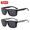2pcs Sets Classic Sunglasses Men Women Polarized Sun Glasses Retro Square Driving Fishing Shades UV400 Glasses Outdoor Eyewear