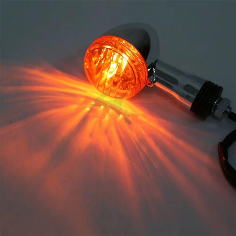 Amber Turn Signals Universal Motorcycle 10Mm For Honda Kawasaki Cruiser Boulevard M109R VRZ1800