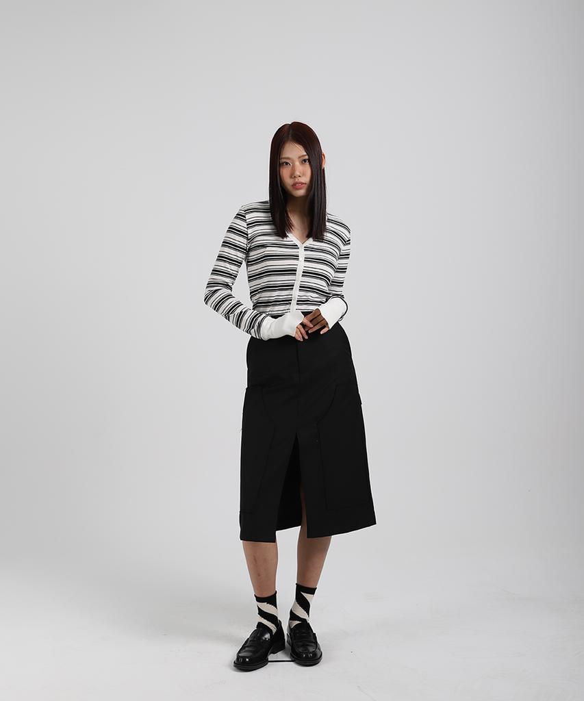 Cotton Rivers Club Double Edge Skirt (Black)