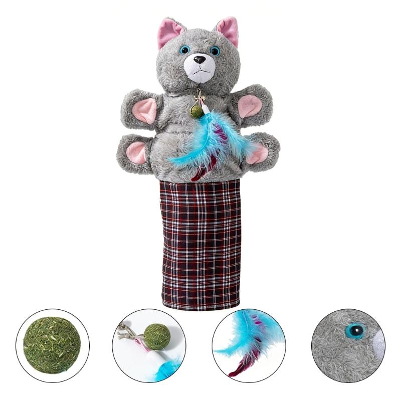 Soft Fabric Cats Wrestler Puppet Toy With Furry Construction For Scratching Play And Living Room Display