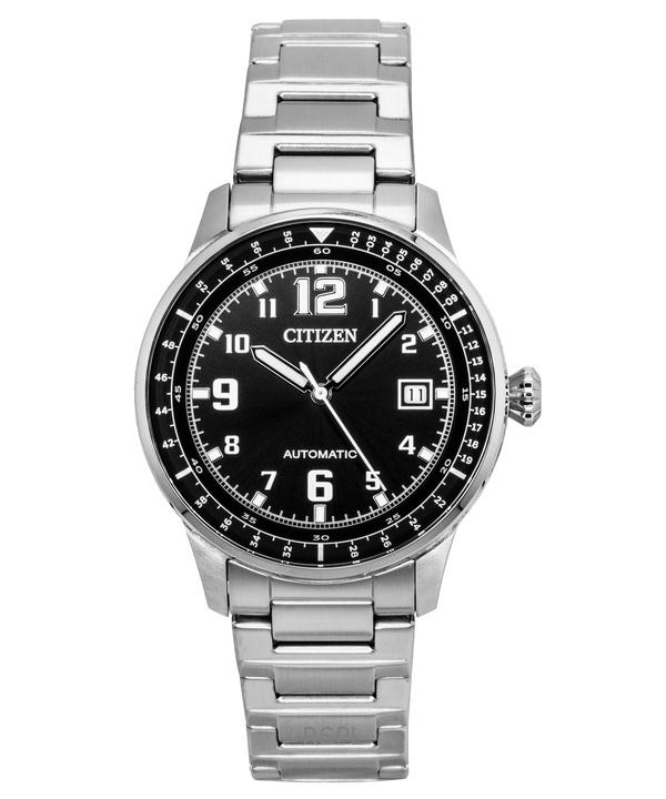 

Мужские часы Citizen Urban Military из нержавеющей стали с черным циферблатом, автоматические, NJ0190-51E, 100 м чёрный