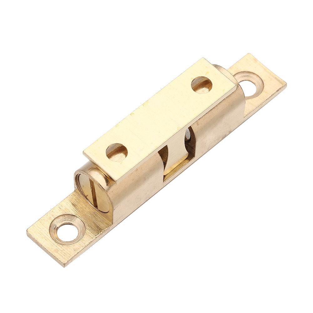 1Pcs Closet Tension Latch Bead Lock Brass Copper Double Spring Steel Ball Door Bumper 40/50/60/70mm Damper Buffer Door Catch