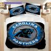 Carolina Panthers Pattern Bedding Quilt Set Quilt Cover Pillowcase Home Decoration Birthday Gift (1 * Duvet Cover + 2 * Pillowcase, Without Core)