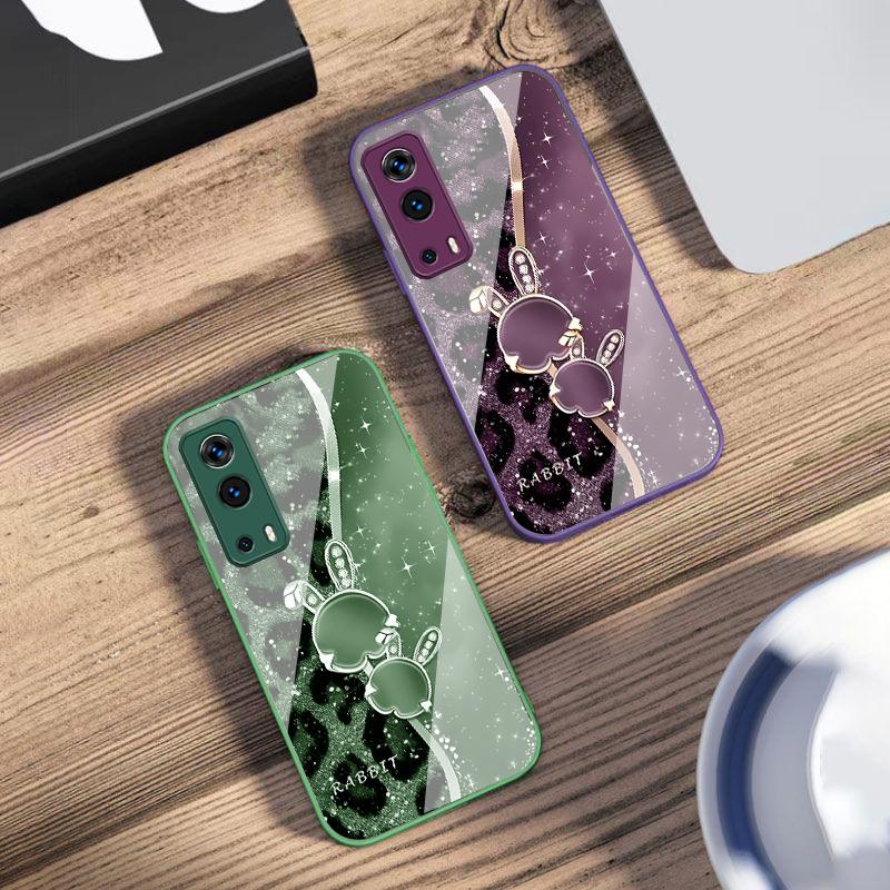Leopard Cartoon Rabbit For Vivo Y76 16 55 V29 Lite 5G 25 23 30 iQOO Z9X 12 Pro Neo X200 100 90 60 Tempered Glass Phone Case