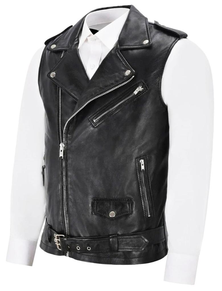New popular men's leather jacket leather vest men's locomotive jacket PU