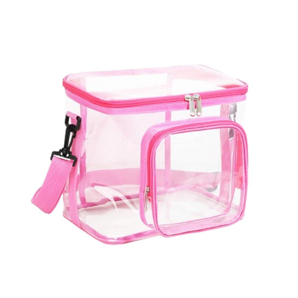 

Transparent Lunch Bag Zipper Travel Storage Bag Sundries Bags Clear Beach Bag Picnic розовый