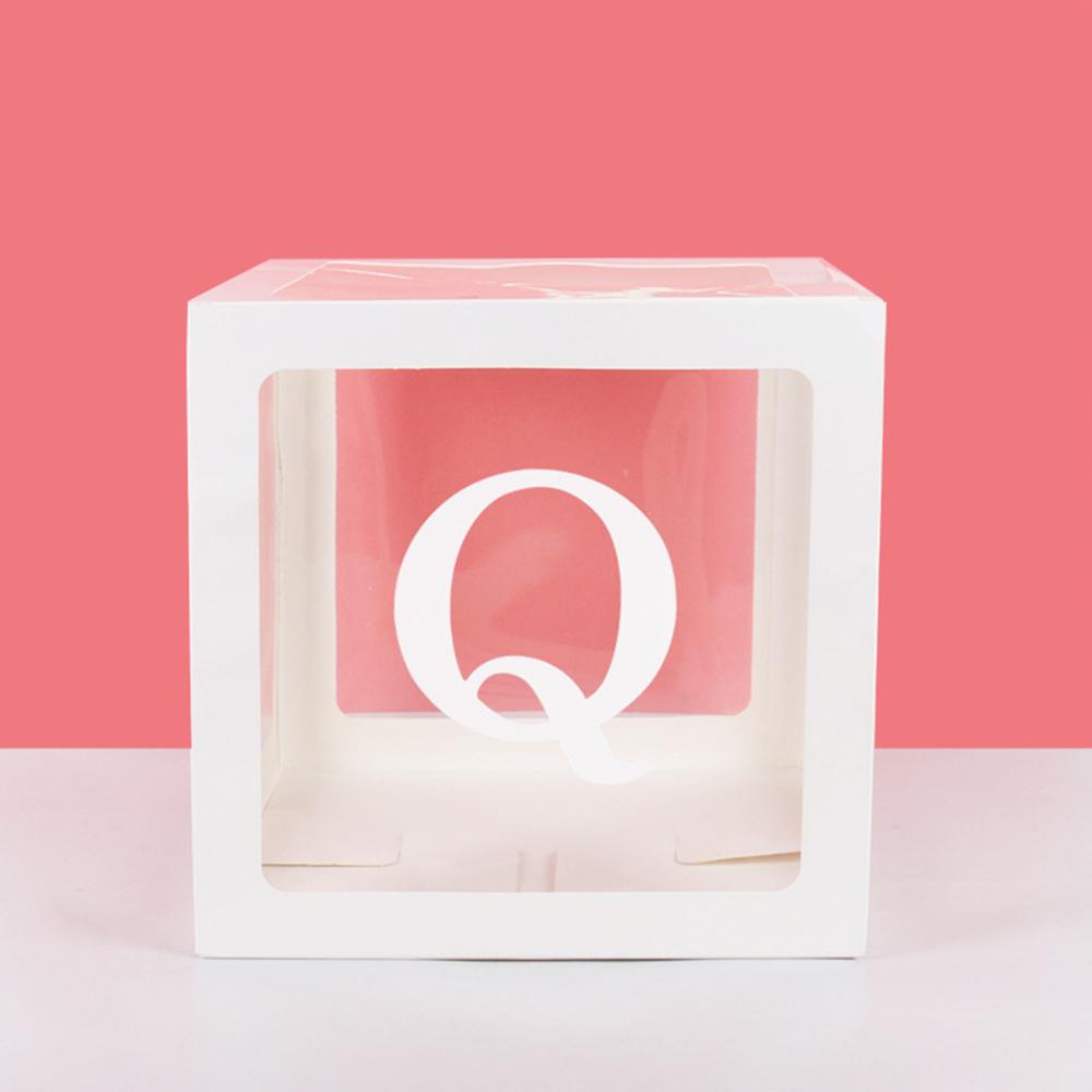 Runtow 1pc 25cm Transparent Letter Box ,Birthday Wedding Custom Name Balloon Box ,1st Birthday Party Decorations, Baby Shower