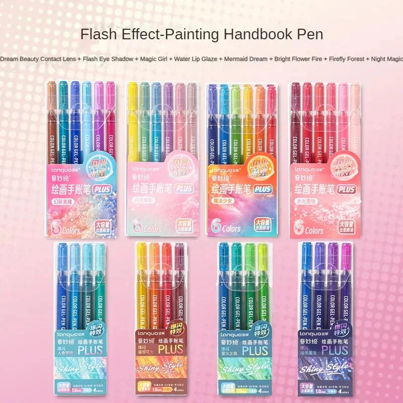 LANGUO 99/4 Colors Glitter Effects Large Capacity Gel Pen 1.0mm/0.5mm Writing Pen Painting Drawing Art Markers School Supplies