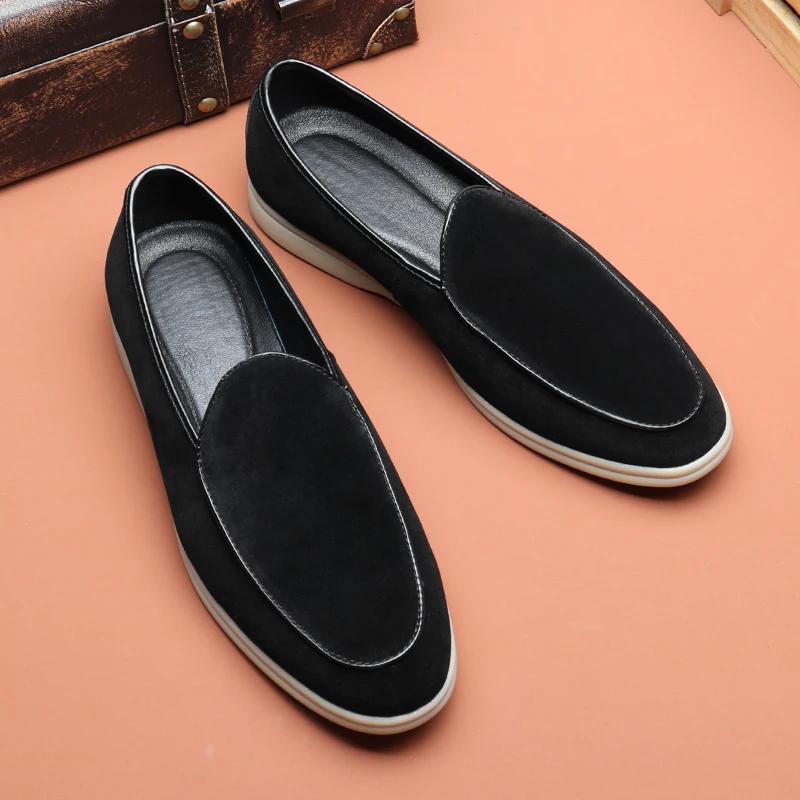Fashion Men's Casual Shoes Suede Leather Men Classic Loafers Moccasins Mens Party Wedding Shoe Light Comfortable Driving Flats