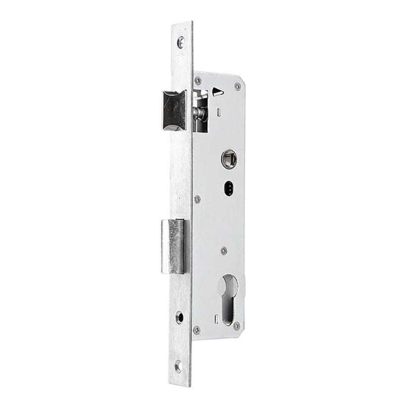 Metal Single Point Mortise Lock Body with Narrow Panel Front Plate for Residential Gate Door Repair and Aluminum Door Use