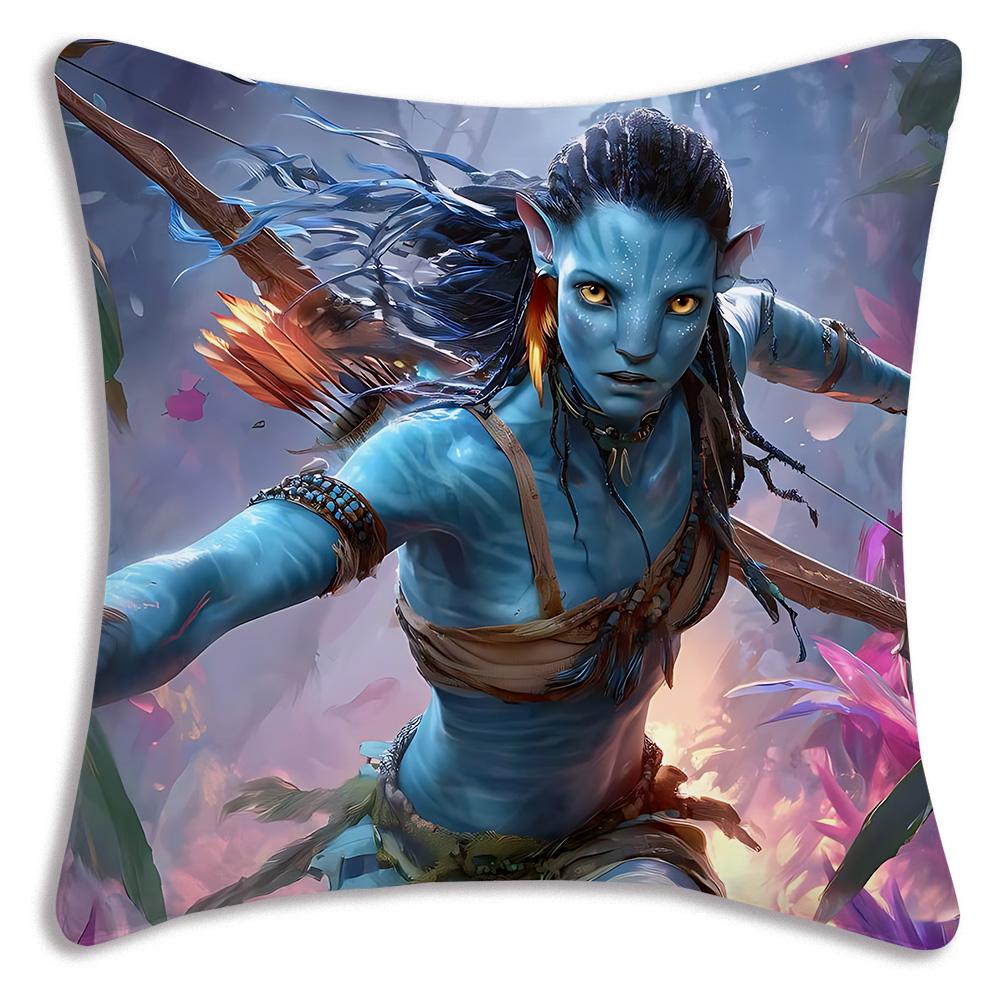 Movie Avatars W-Water Way Pillow Covers Cartoon Sofa Decorative Home Double-sided Printing Short Plush Cute Cushion Cover