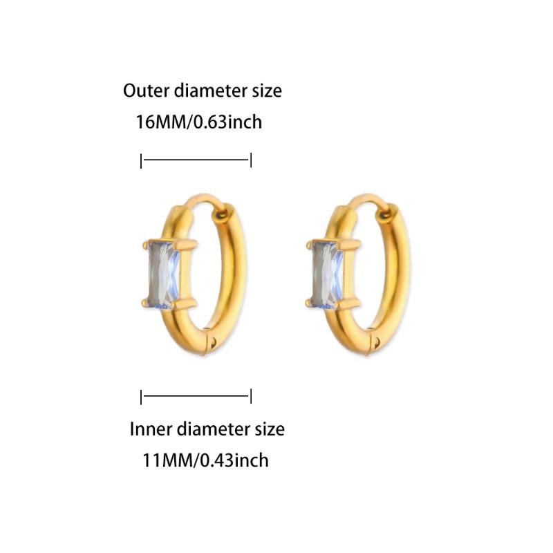 Zircon Cross Design Earrings Women's Color Retention Versatile Personality Temperament Earrings New Products