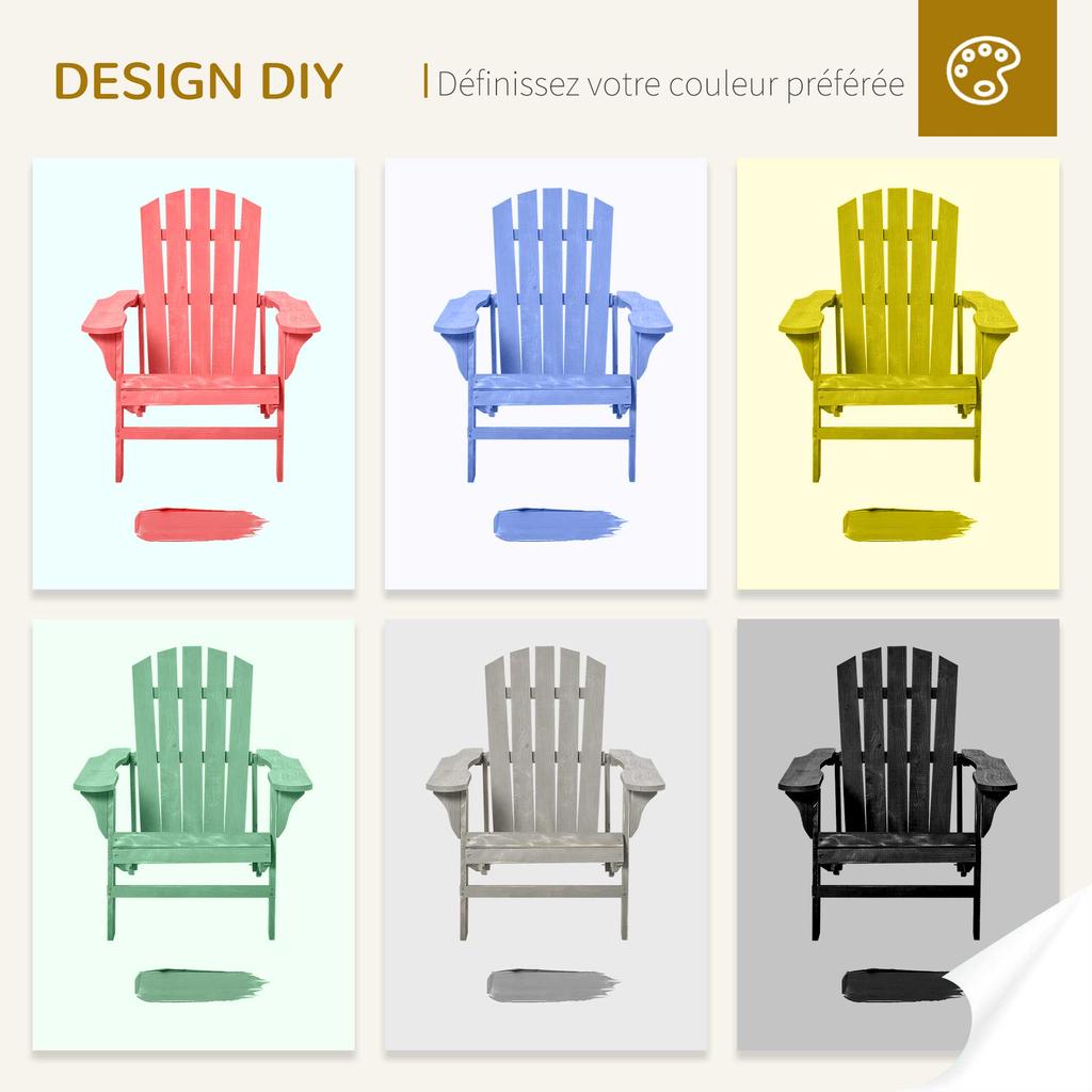 Poltrona Adirondack Poltrona da Giardino Sedia da Giardino per Esterni Dim. 78L x 89P x 88A cm Legno Massello di Abete Effetto Grigio Invecchiato per Giardino, Terrazzo e Balcone