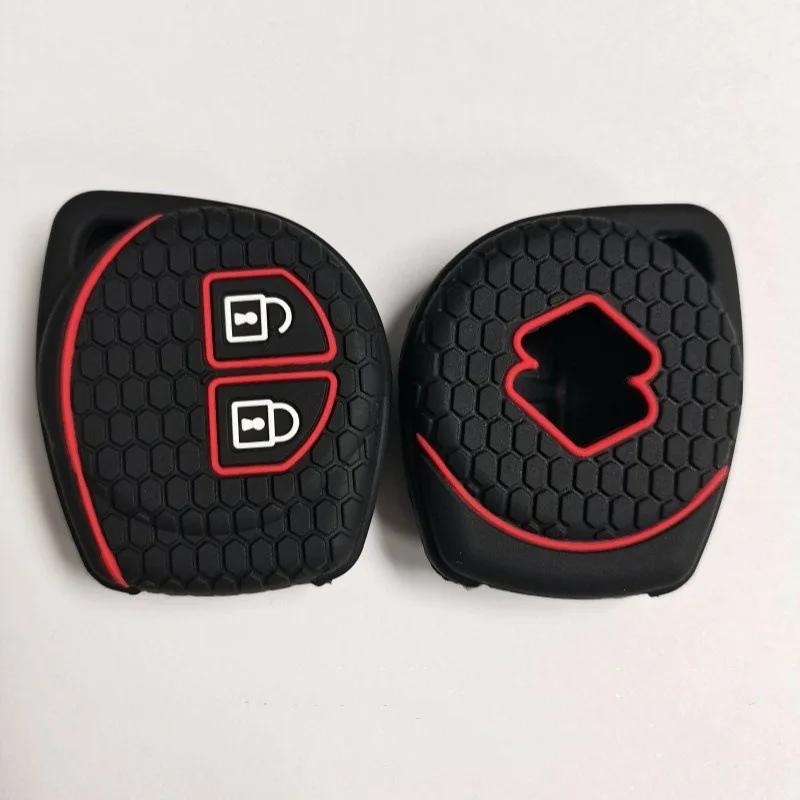 Silicone Car Key Fob Cover 2 Button Anti-Slip Shockproof Case for Alto Suzuki SX4 Swift Grand Vitara Ciaz Anti-Dust Protection