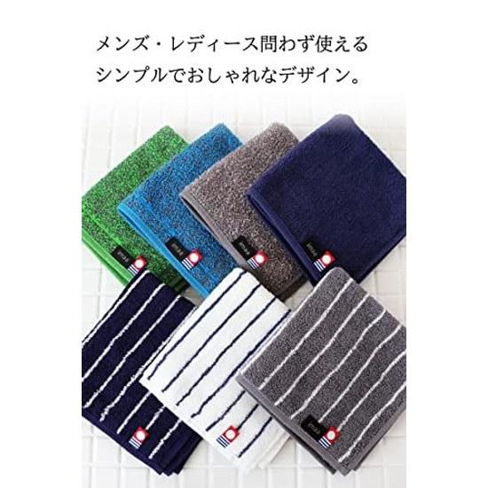 Imaa Imabari Towel Hand 2-Piece Set Cotton 100 Made Japan 25cm Vacuum Compressed Pack 03 - R Navy x M Gray