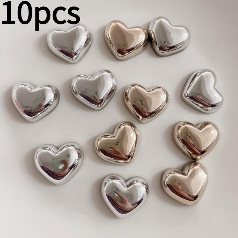 10pcs Golden-Silvery Heart-Shaped Refrigerator Magnets-Cute Kitchen,Office,Whiteboard-Dishwasher Sticker,Perfect for Home Decor