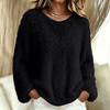Damen Flauschiger Langarm Rollkragen Pullover Top in Farben