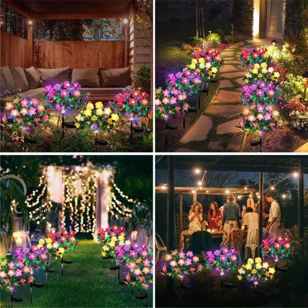 Waterproof Solar Azalea Garden Decor with Always-on & Flashing Modes