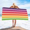 Buntes gestreiftes Strandtuch Polyester Schnelltrocknend Sandfrei Große Badetücher für Sommer Pool Schwimmen Urlaub Reise Decke