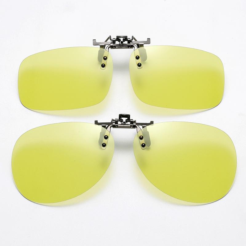 Lunettes de soleil métalliques relevées ultra-légères, Lunettes de soleil à clip polarisées carrées spécifiques pour conducteur et pêche