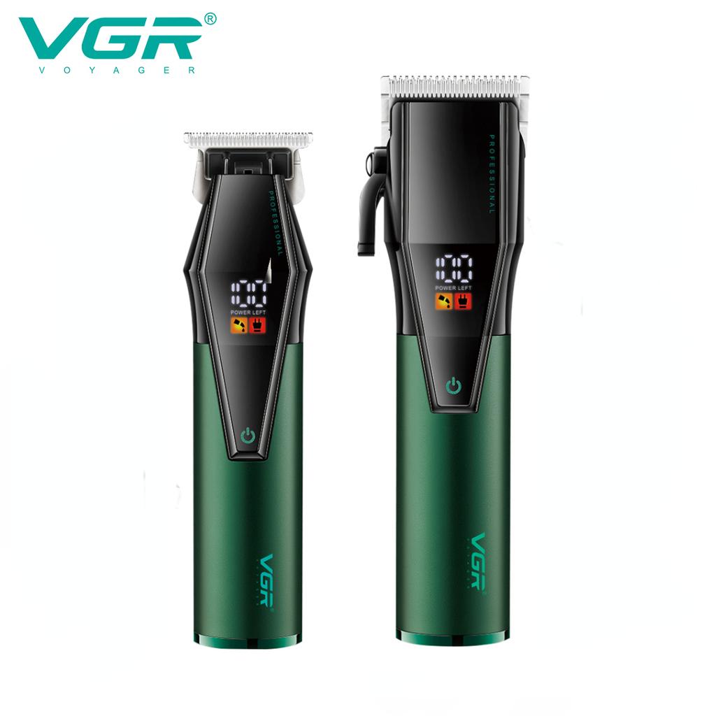 VGR 677 Hair Trimmer Professional Hair Clipper Set Electric Hair Cutting Machine Rechargeable Barber Trimmer Oily Hair Clipper Digital Display LED