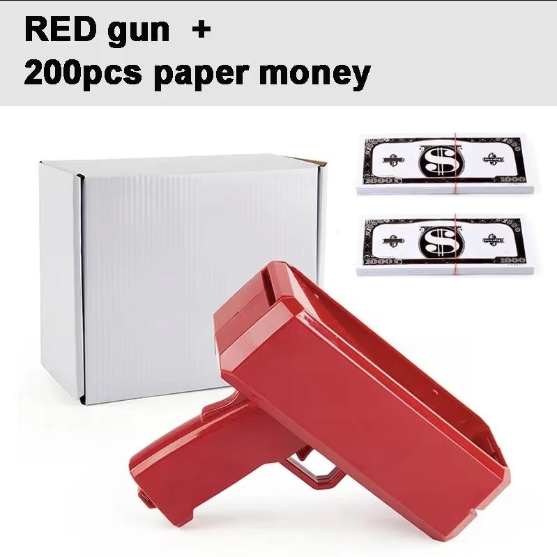 Pistolet à billets de jeu Jouet Jeu de fête amusant Pistolet lance-billets Argent papier Mariage Décoration d'anniversaire Jouets lanceurs Enfants