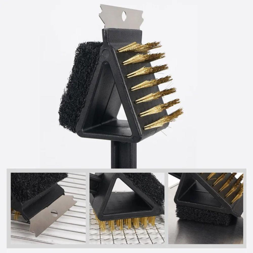Copper Wire Bristles BBQ Cleaning Brush 3in1 Barbecue Cleaner Cleaning Brush  Outdoor Bbq