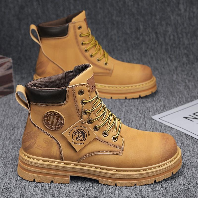 

Семидырочные ботинки из ревеня мужские ботинки Мартина мужские ботинки для инструментов локомотивные ботинки осень и зима 2024 новые мужские туфли с большой головой увеличивающие рост 39