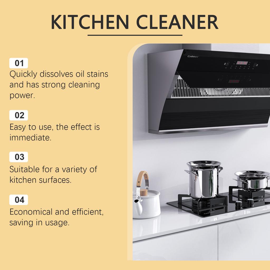 120ML Multi-Purpose Kitchen Foam Cleaner Powerful Grease And Oil Remover Hob And Oven Degreaser No-Rinse Foam Cleaner
