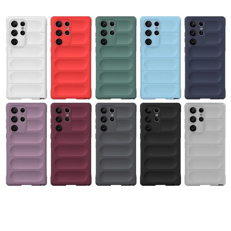 Pro Samsung Galaxy S22 S23 Plus S22 S23 Ultra S21 S23 FE 5g zadní kryt telefon pouzdro z tekutého silikonu proti pádu nárazuvzdorné Coque