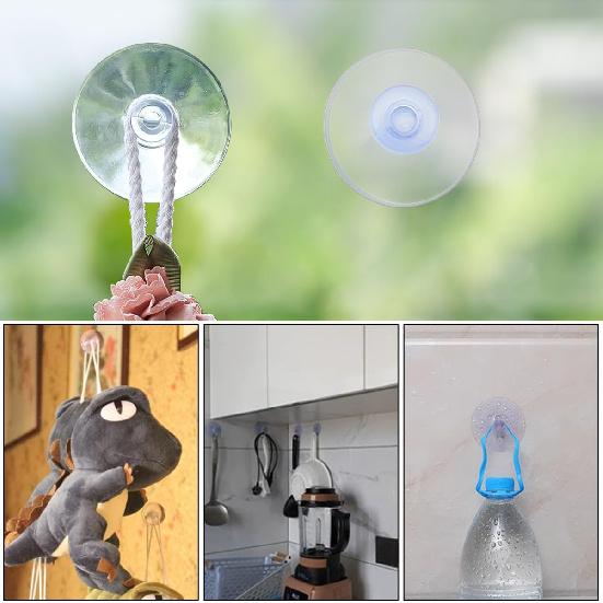 15 Pcs 0.8 Inch Suction Cups, 20mm Glass Suction Pads, Clear PVC Plastic Sucker Pads Without Hook, Super Strong Suction Power Holder for Glass