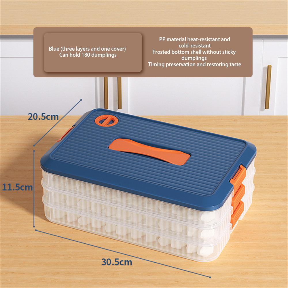 Multi-layer Dumpling Storage Box Plastic Large Capacity Food Storage Container with Lid Quick Freezing Dumpling Box