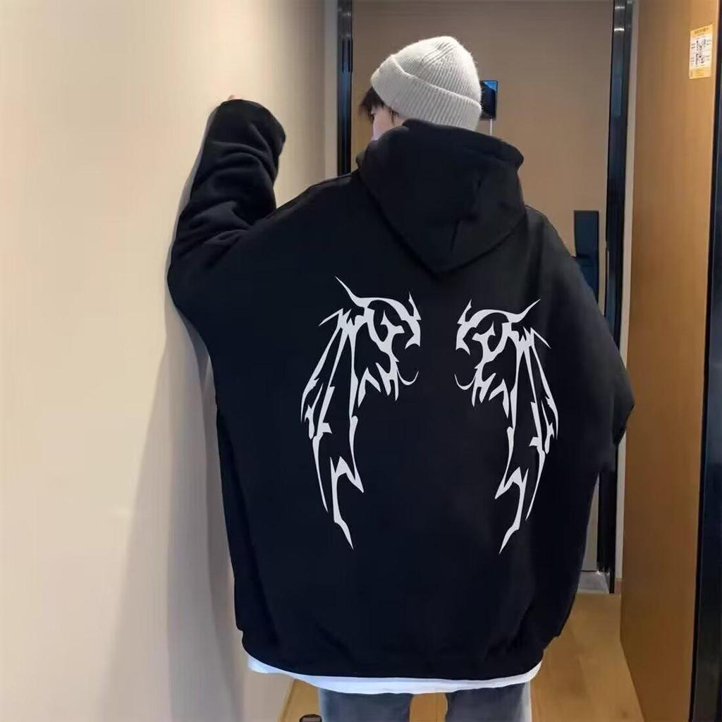 Men's Plus Size Loose Hooded Sweatshirt - Trendy Autumn/Winter Casual Pullover Hoodie