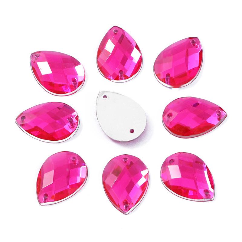Teardrop Mesh Surface Flat-Bottom Acrylic Rhinestone for DIY Apparel & Jewelry