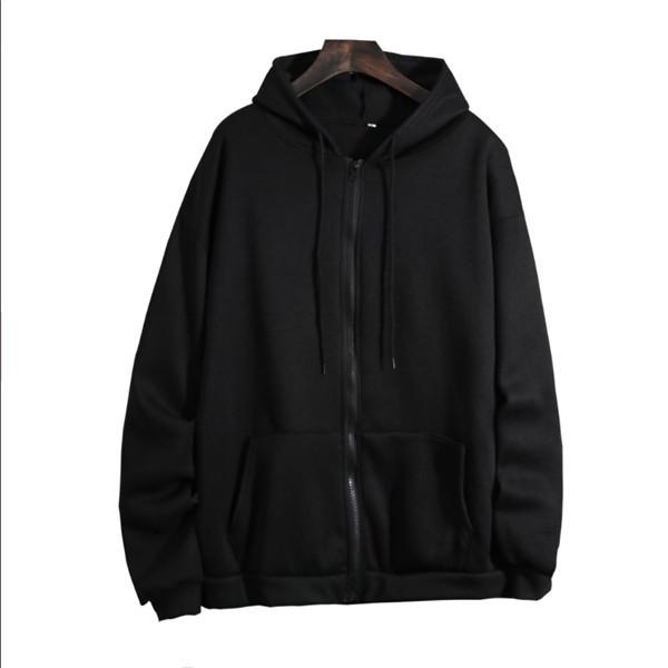 Unisex Plus Size Fleece Lined Zipper Hoodie Jacket