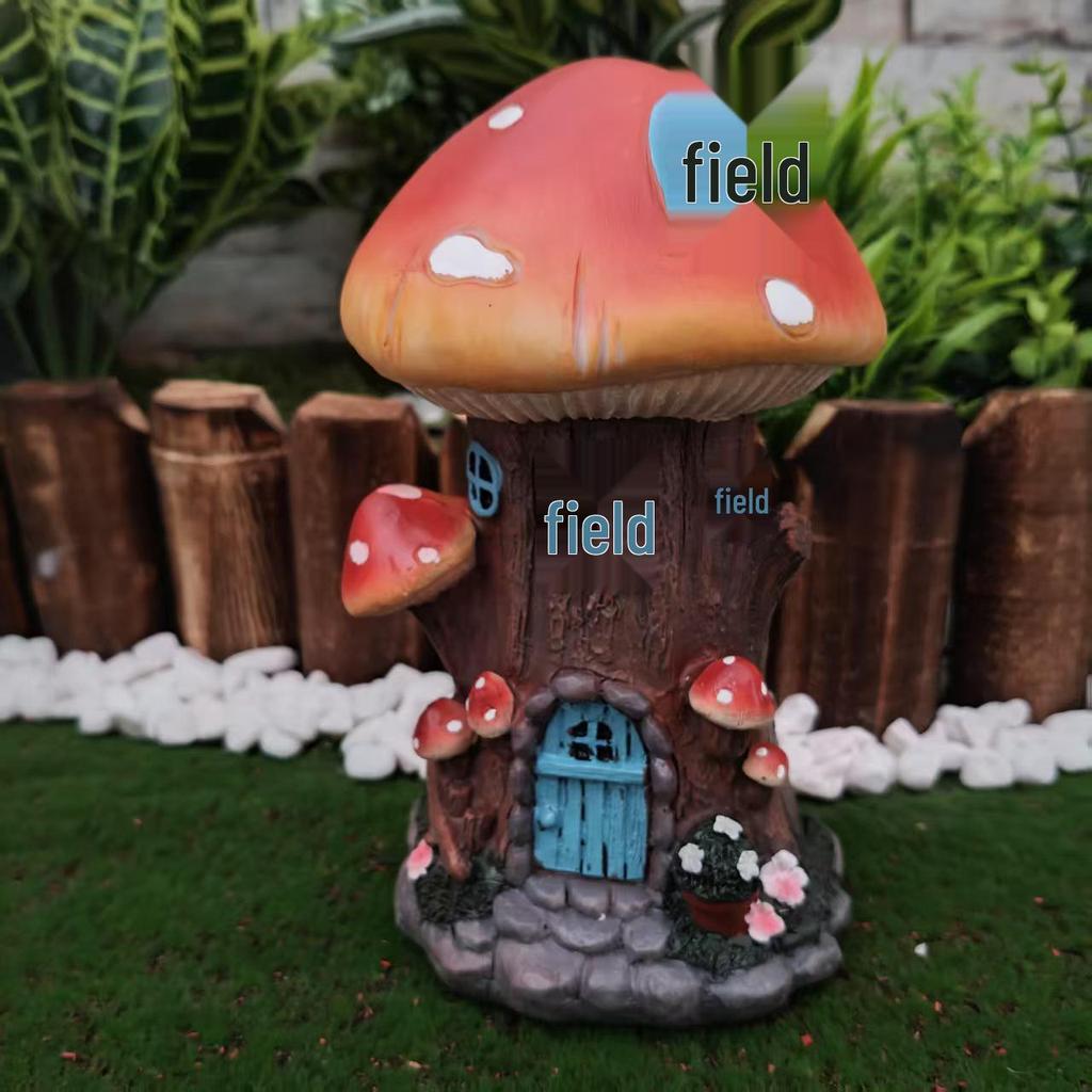 Cross-border Resin Crafts: Creative Garden Mushroom House Statues for Courtyard and Balcony Landscaping