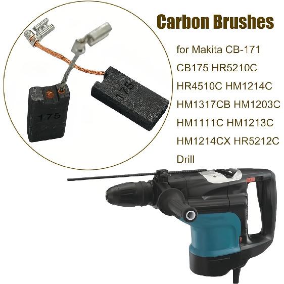 194412-8 194990-8 Carbon Brushes for Makita CB-171 CB175 HR5210C HR4510C HM1214C HM1317CB HM1203C HM1111C HM1213C HM1214CX HR5212C Drill